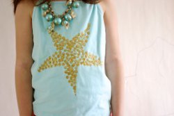 No Sew Glittery Starfish Top