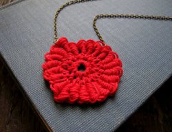 Scarlet Coiled Medallion Necklace