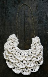 Ruffled Crochet Bib Necklace