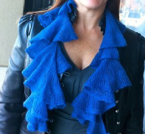 Cobalt Ruffled Scarf