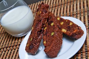 Chocolate and Pistachio Biscotti