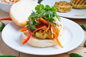 Chicken Satay Burgers