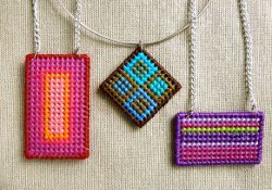 Plastic Canvas Needlepoint Pendants