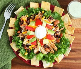 Layered Chicken Taco Salad