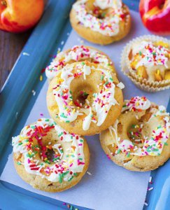 Baked Donuts with Fruit and White Chocolate