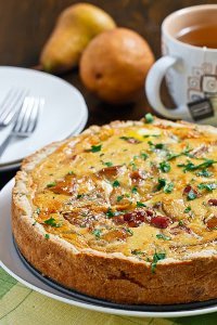 Caramelized Pear and Cheese Quiche
