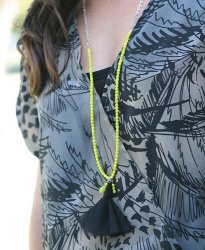 Tulle Tassel Beaded Necklace