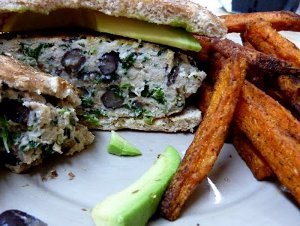 Black Bean Turkey Burger with Spinach and Feta