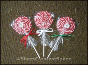 Peppermint Lollipop Christmas Ornaments