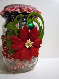 Gorgeous Poinsettia Christmas Jar