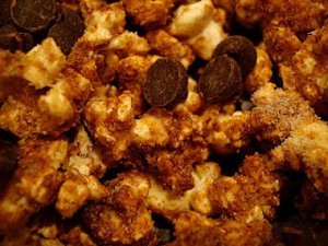 Chocolate Coconut Protein Popcorn
