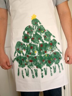 Hand Painted Christmas Tree Apron