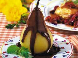 Chocolate-Kissed Pears