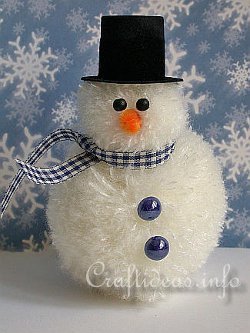 Fuzzy Yarn Snowman