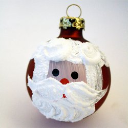 Painted Santa Ball Ornament