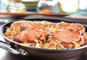 Quick Glazed Pork & Rice Skillet