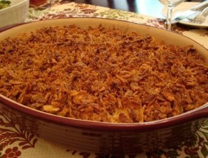 Crispy Onion Topped Orzo