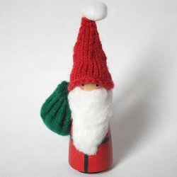 Little Wooden Santa Ornament