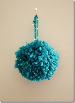 Yarn Pom Pom Ornament