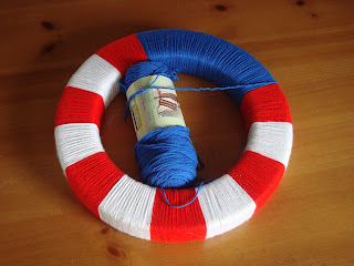 Patriotic Yarn Wreath