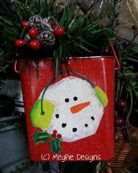 Painted Snowman Pail