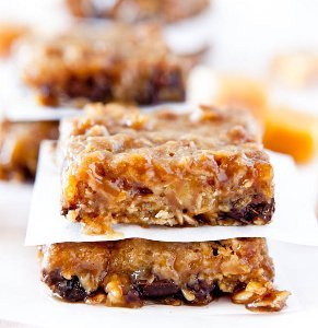 Caramel and Chocolate Gooey Bars