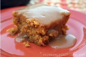 Pumpkin Cake with Carmel Cider Sauce