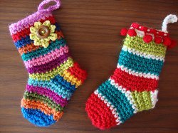 Multicolored Miniature Christmas Stockings