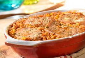 Pork Chop & Spanish Rice Bake