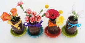 Edible Flower Cakes in Mason Jars