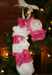 Tissue Paper Candy Cane Ornaments