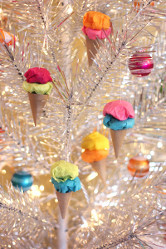 Paper Ice Cream Cone Ornaments