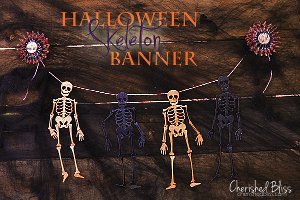 Spooky Skeleton Halloween Banner
