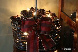 Rustic Pine Cone Light Basket