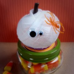 Mummified Pumpkin Candy Jar