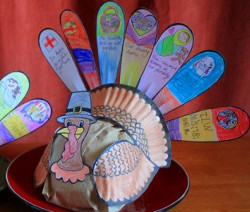 Thankful Turkey Paper Feathers