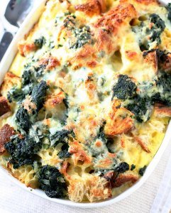 Gruyere and Spinach Strata