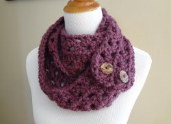 Plum Button Scarf