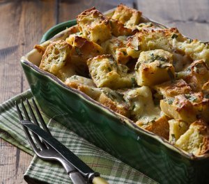 Easy Cheesy Herb Bread Pudding