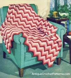 Peppermint Chevron Afghan