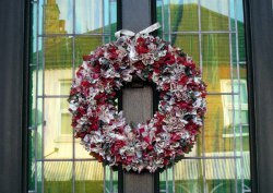 Elegant Fabric Flower Wreath