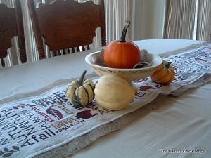 Thanksgiving Word Art Table Runner