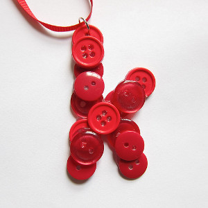 Button Letter Ornament