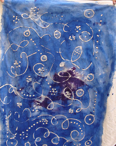 Gorgeous Glue Gel Batik Hanukkah Tablecloth