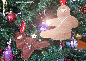 Gingerbread Ninja Ornaments