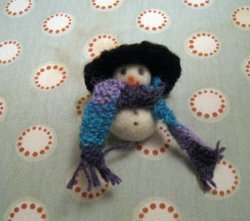 Fuzzy Fabric Snowman Ornament