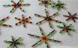 Beaded Wire Star Ornaments