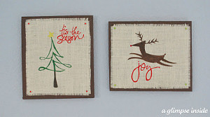 Rustic Burlap Christmas Art