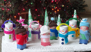 Recycled Paper Tube Christmas Display