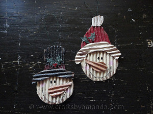 Cardboard Snowmen Ornaments